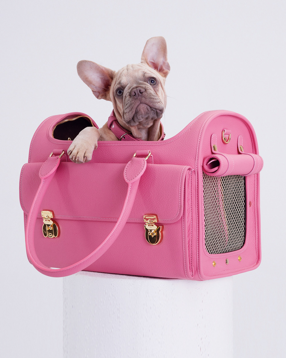 Porsha Quilted Dog Carrier in Baby Pink | Glamour Mutt